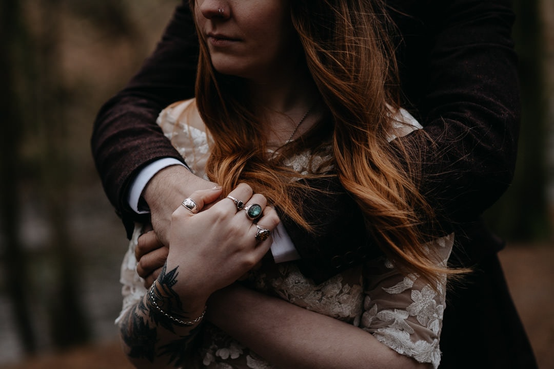 rock n roll bride in Scottish elopement