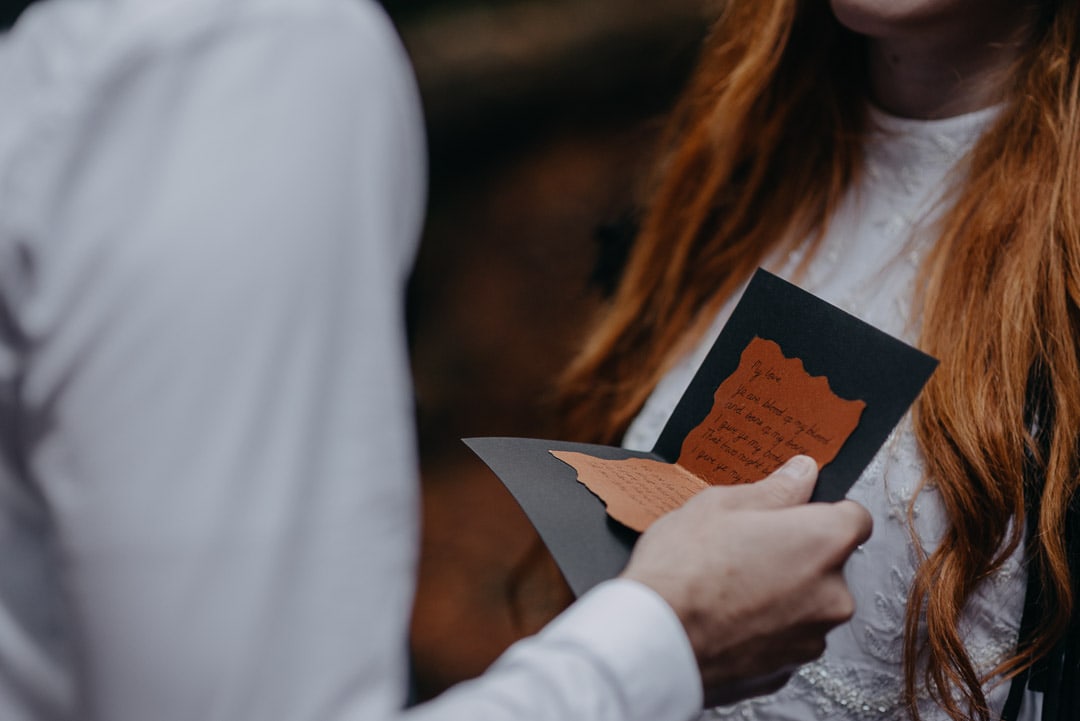 rock'n'roll alternative vow cards for elopements