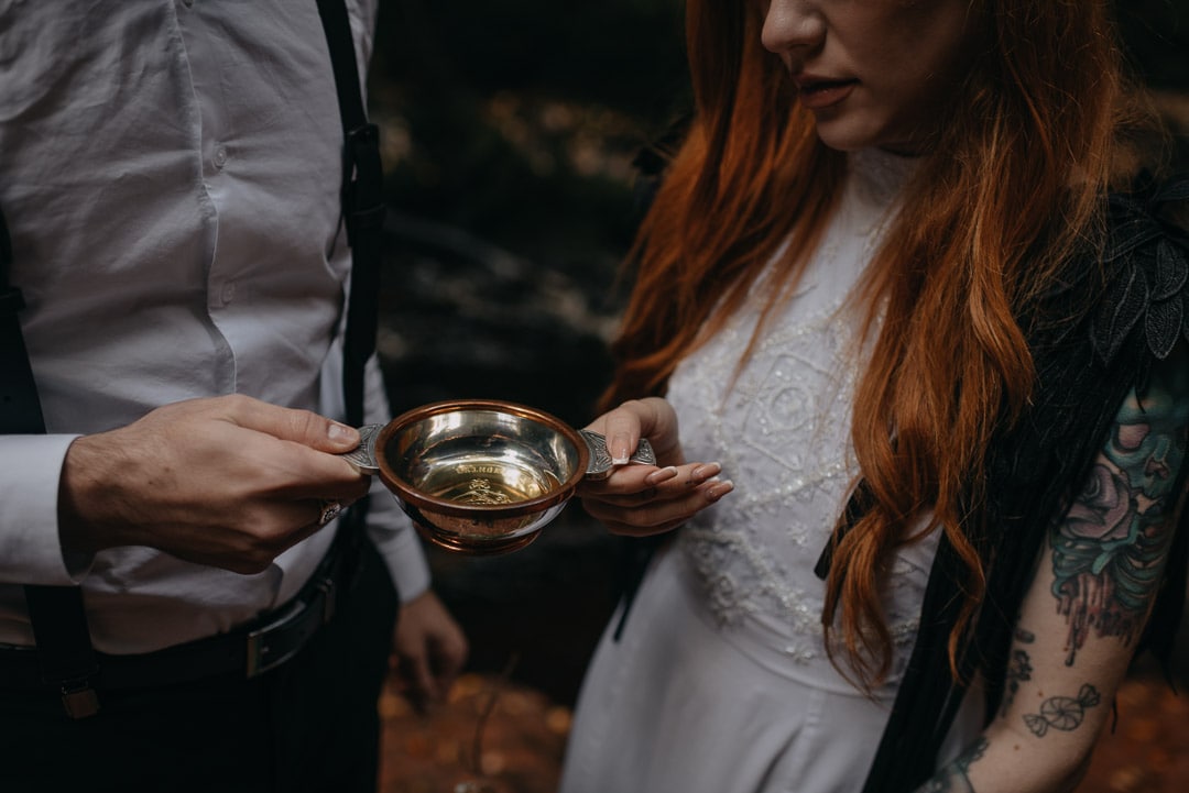 pagan elopement ceremony in scotland - celtic quaich