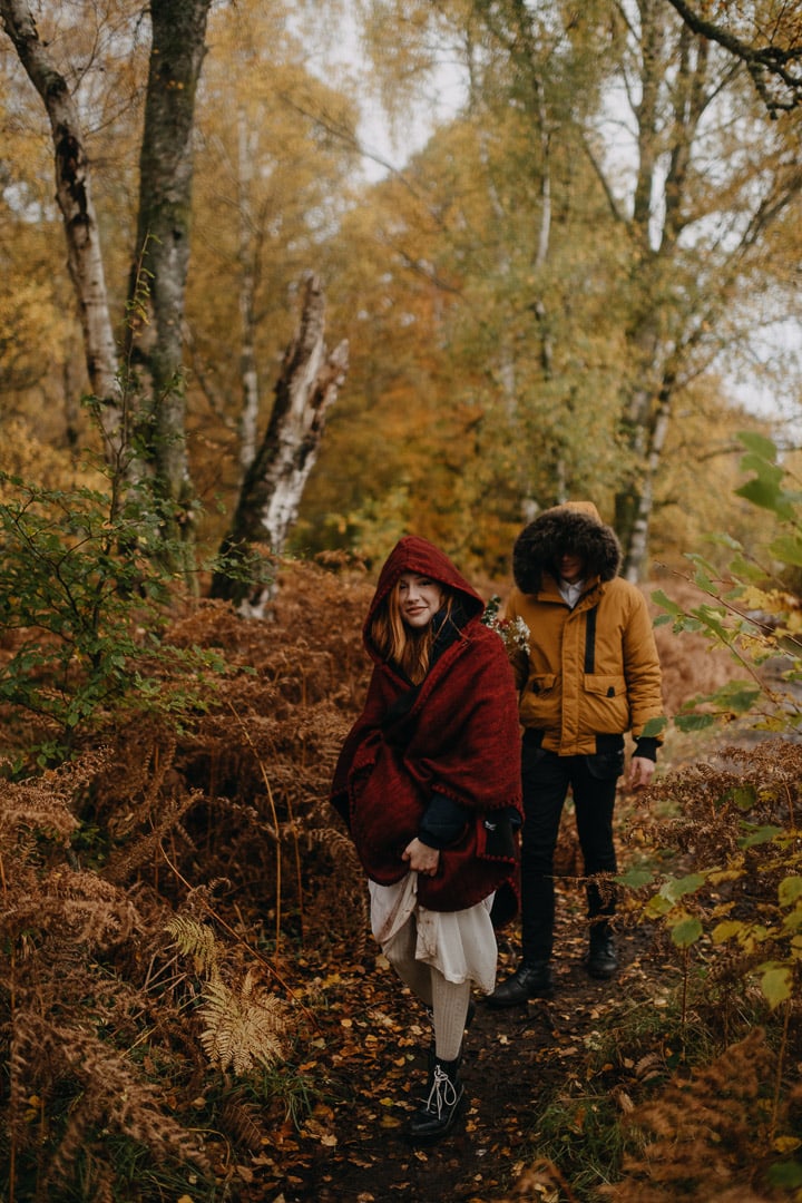 autumn elopement in finnich glen