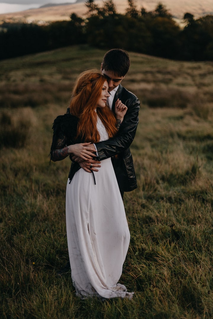alternative elopement styled couple in Scotland