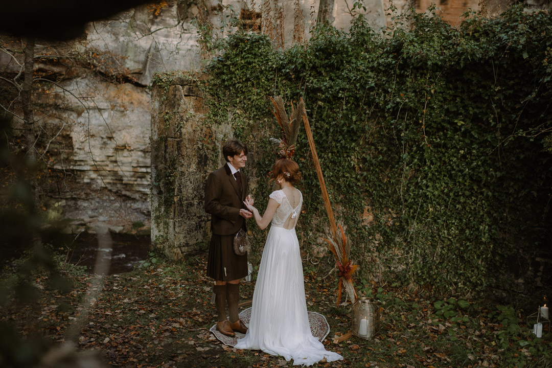 celtic handfasting scotland ruins elopement