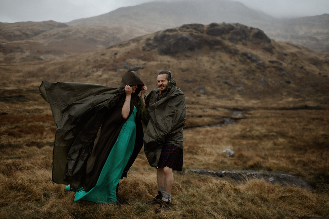 Wet elopement on Isle of Mull