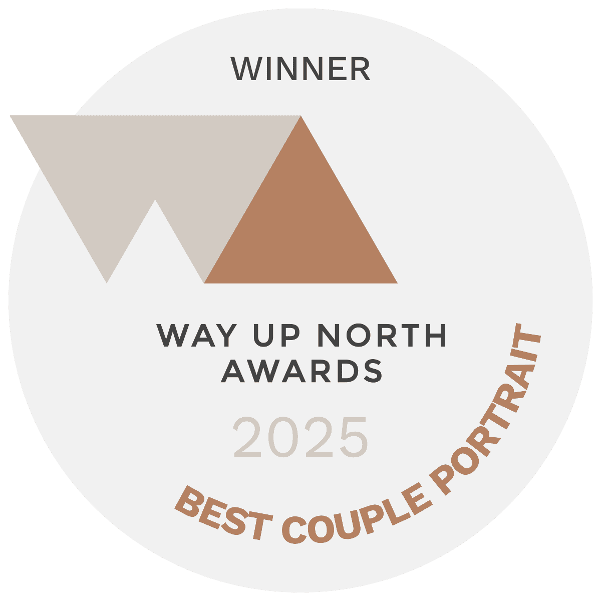 Raini Rowell Photography won best couple portrait in the Way Up North Awards 2025